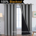Grey 100% Blackout Curtains